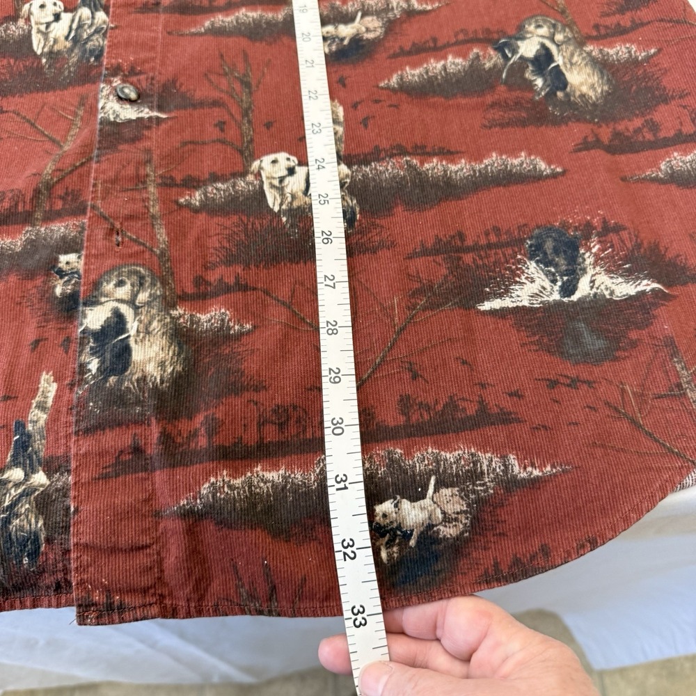 Columbia River Lodge Dog Hunting Shirt Men's Sz XXL Red Corduroy Button Front - Picture 12 of 14